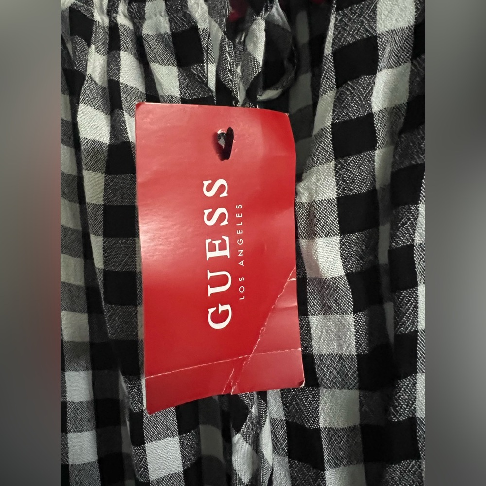 GUESS Romper Black & White Gingham Size M NWT 🏷️ has pockets!! - Picture 13 of 15